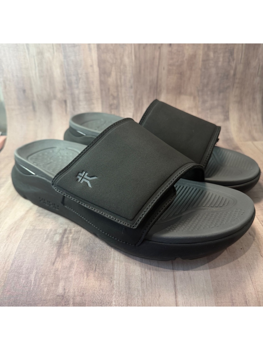 Kuru Moment Black Gray Men's 13 Slide Slip On Sandals Beach Walking Outdoor Shoe
